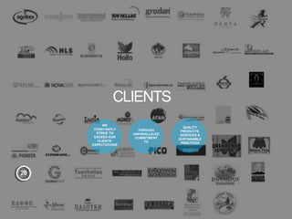 WE
CONSTANTLY
STRIVE TO
EXCEED OUR
CLIENTS’
EXPECTATIONS
THROUGH
UNPARALLELED
COMMITMENT
TO
QUALITY
PRODUCTS,
SERVICES &
SUSTAINABLE
PRACTICES
CLIENTS
20
 