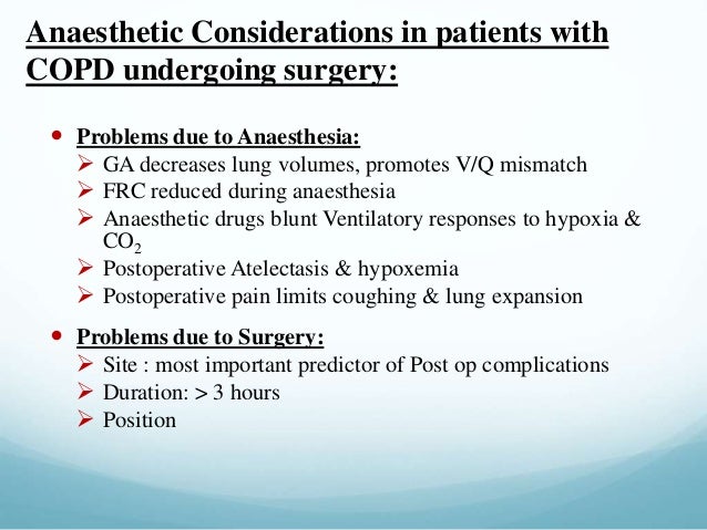 Copd and anaesthetic management