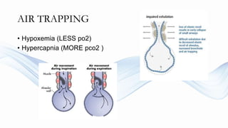 AIR TRAPPING
• Hypoxemia (LESS po2)
• Hypercapnia (MORE pco2 )
 
