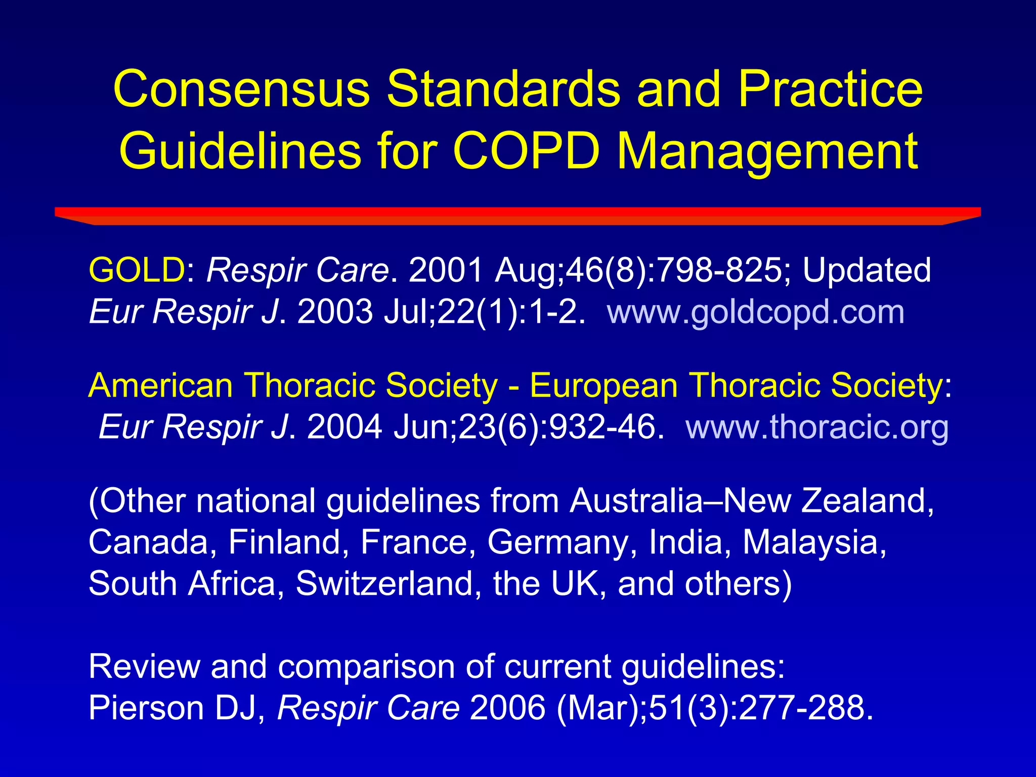 State-of-the-Art Overview of COPD and its Management | PPT