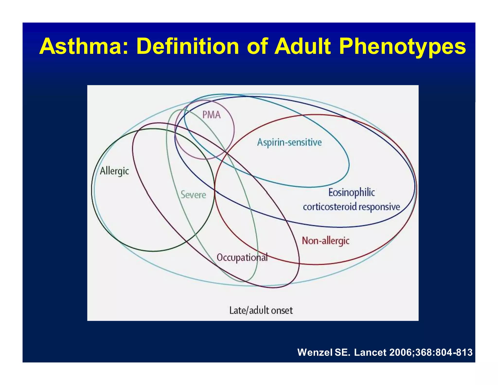 Asthma: Definition of Adult Phenotypes
Wenzel SE. Lancet 2006;368:804-813
 