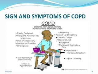SIGN AND SYMPTOMS OF COPD
6/17/2020 18
 
