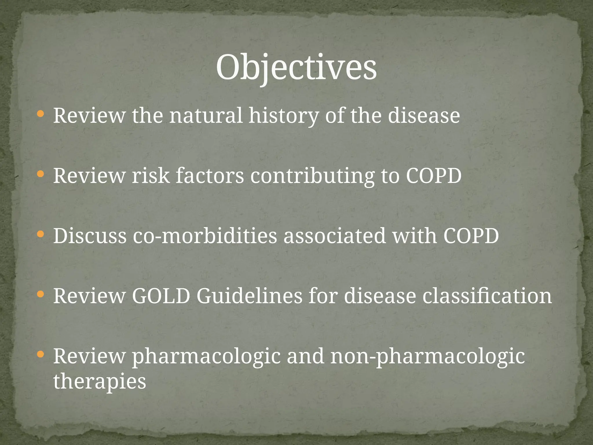 Chronic Obstructive Pulmonary Disease GOLD | PPTX