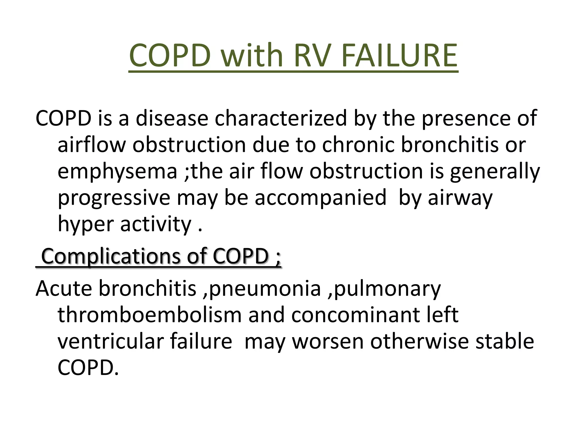 COPD with RV failure - Case Presentation | PPTX