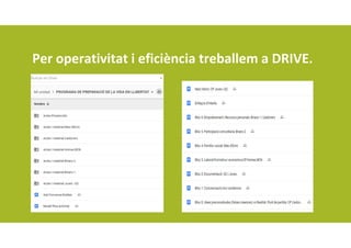 Per operativitat i eficiència treballem a DRIVE.
 