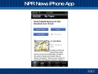 NPR News iPhone App 