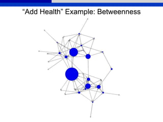 “Add Health” Example: Betweenness
 