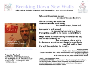 Whoever imagines  mental   deep permeable barriers  which actually do not exist    and then thinks them away,  has underst...