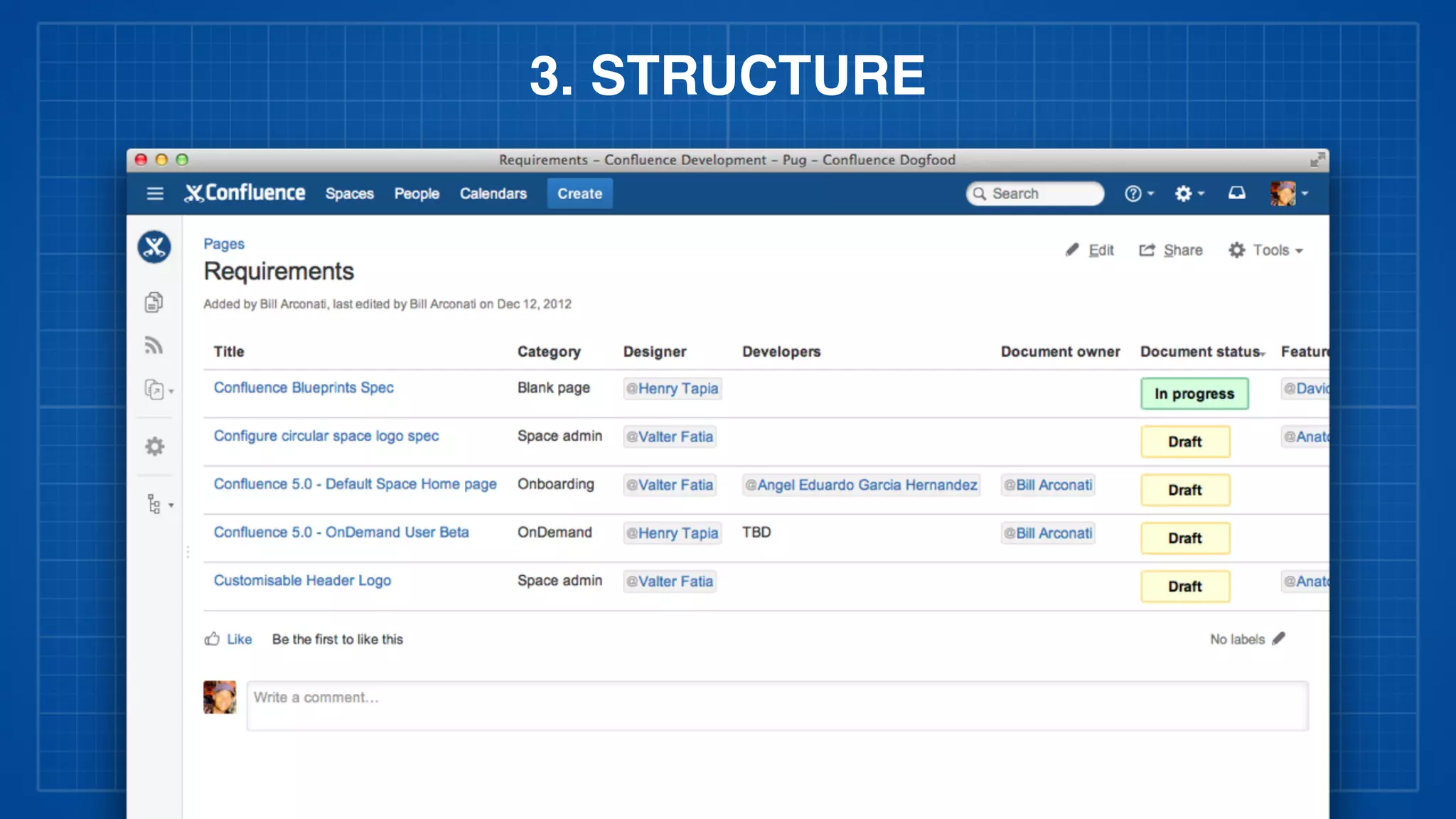 sort by properties
3. STRUCTURE
 