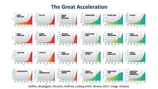 The Great Acceleration
Steffen, Broadgate, Deutsch, Gaffney, Ludwig Anthr. Review 2015. Image: Globaia
 