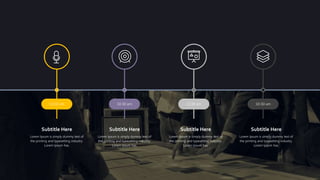 www.yourcompany.com 4
10:30 am 10:30 am 10:30 am 10:30 am
Subtitle Here
Lorem Ipsum is simply dummy text of
the printing and typesetting industry.
Lorem Ipsum has.
Subtitle Here
Lorem Ipsum is simply dummy text of
the printing and typesetting industry.
Lorem Ipsum has.
Subtitle Here
Lorem Ipsum is simply dummy text of
the printing and typesetting industry.
Lorem Ipsum has.
Subtitle Here
Lorem Ipsum is simply dummy text of
the printing and typesetting industry.
Lorem Ipsum has.
 
