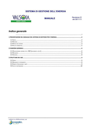 Valsoia - Sistema di Gestione dell'Energia ISO 50001