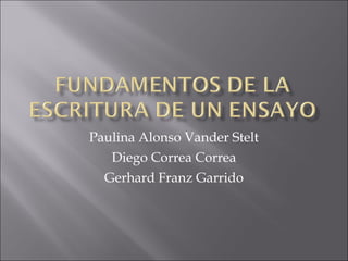 Paulina Alonso Vander Stelt Diego Correa Correa Gerhard Franz Garrido 
