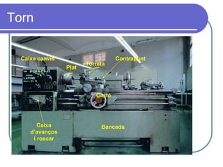 Torn Carro Plat Bancada Torreta Contrapunt Caixa canvis Caixa d’avanços i roscar 