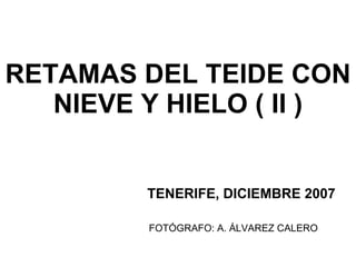 RETAMAS DEL TEIDE CON NIEVE Y HIELO ( II ) TENERIFE, DICIEMBRE 2007 FOTÓGRAFO: A. ÁLVAREZ CALERO 