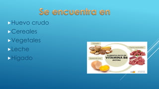 Huevo crudo
Cereales
Vegetales
Leche
Hígado
 