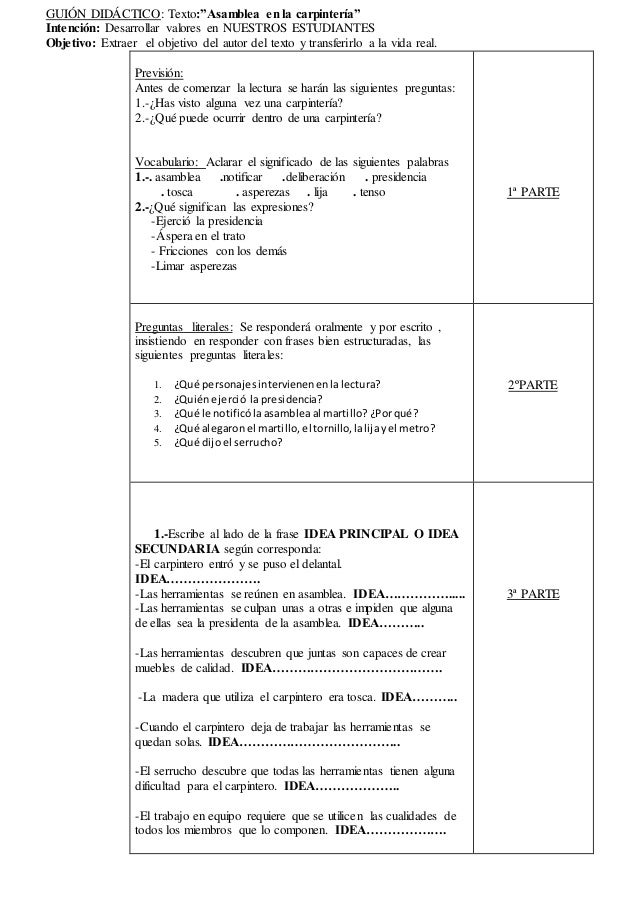 ASAMBLEA DE LA CARPINTERIA
