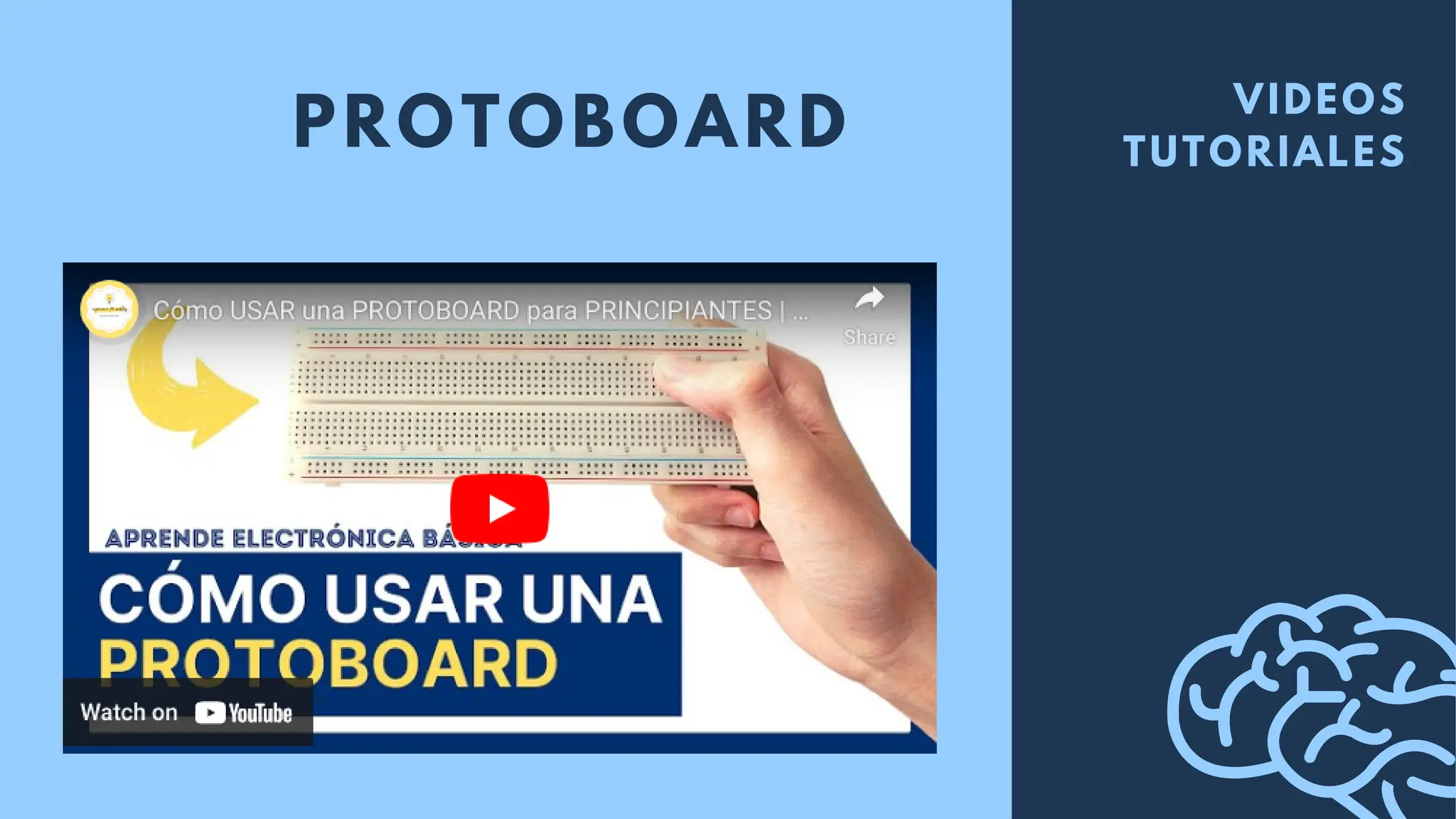 VIDEOS
TUTORIALES
PROTOBOARD
 