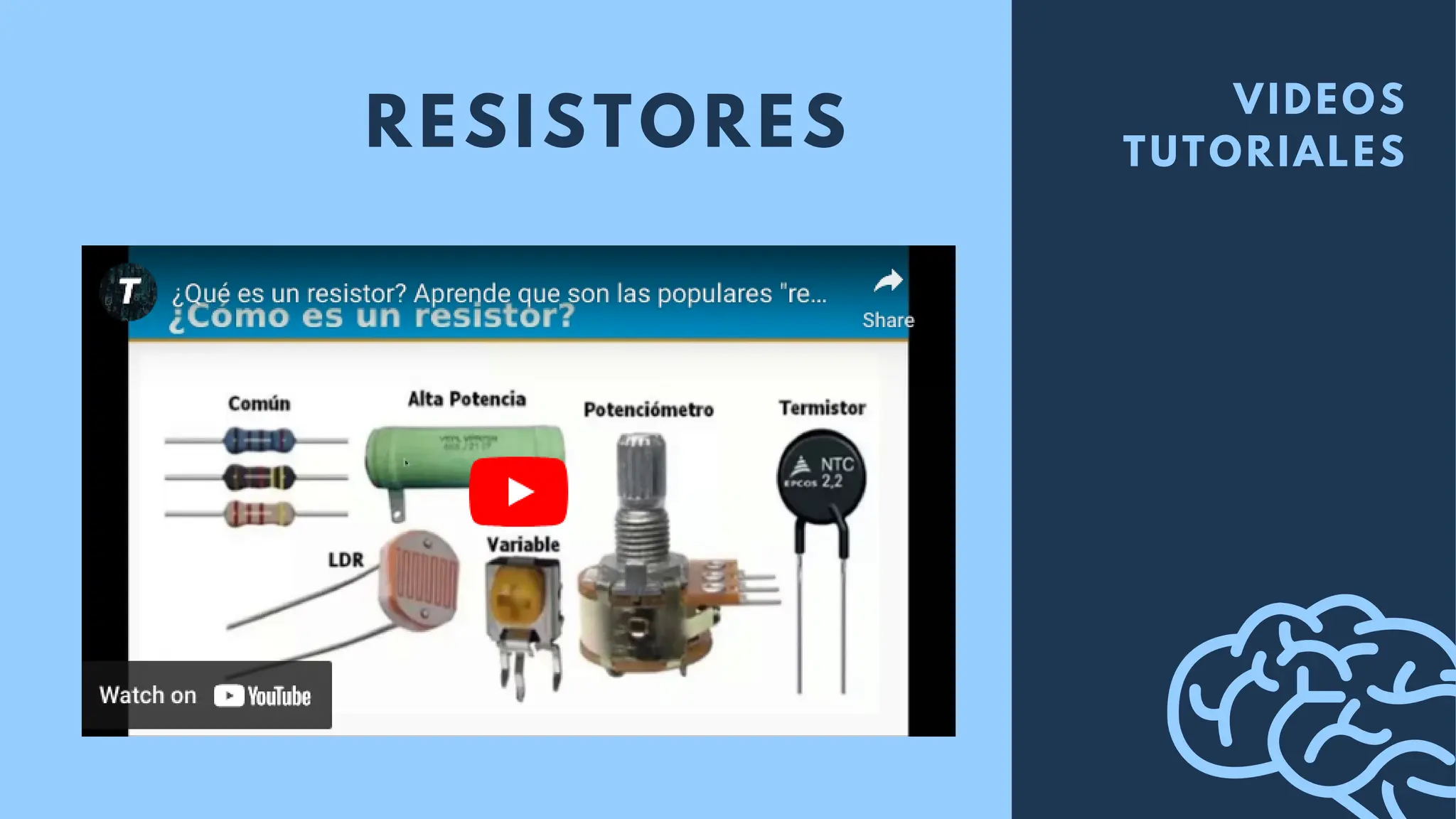 VIDEOS
TUTORIALES
RESISTORES
 