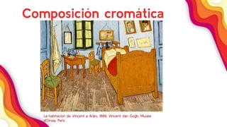 37
Composición cromática
La habitación de Vincent a Arles, 1888, Vincent Van Gogh, Musée
d’Orsay, París
 