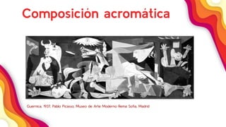 39
Composición acromática
Guernica, 1937, Pablo Picasso, Museo de Arte Moderno Reina Sofía, Madrid
 