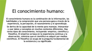 Realidad objetiva y conocimiento humano y relación entre cada uno | PPTX