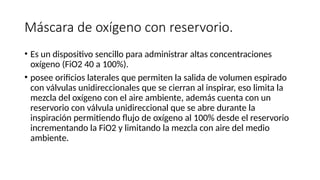 DISPOSITIVOS DE ADMINISTRACION DE OXIGENO | PPTX