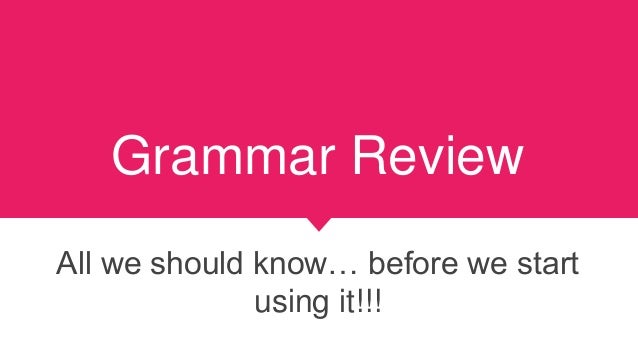 5th Grade Grammar Review