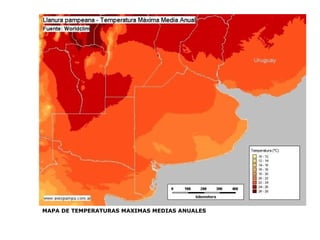 MAPA DE TEMPERATURAS MAXIMAS MEDIAS ANUALES 