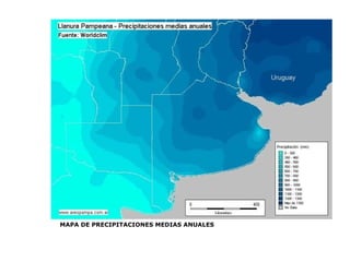 MAPA DE PRECIPITACIONES MEDIAS ANUALES 