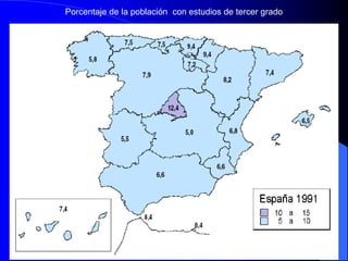 Porcentaje de la población con estudios de tercer grado
 