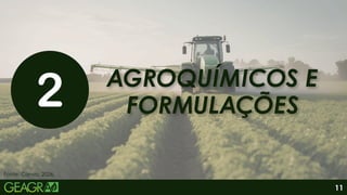 AGROQUÍMICOS E
FORMULAÇÕES
AGROQUÍMICOS E
FORMULAÇÕES
Fonte: Canva, 2026.
11
 