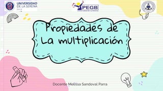 Propiedades de
La multiplicación
Docente Melissa Sandoval Parra
 