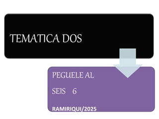 TEMATICA DOS
PEGUELE AL
SEIS 6
RAMIRIQUI/2025
 