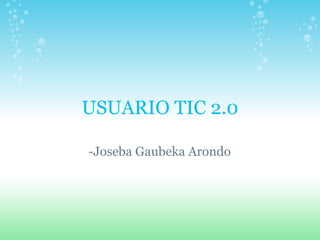 USUARIO TIC 2.0 -Joseba Gaubeka Arondo   