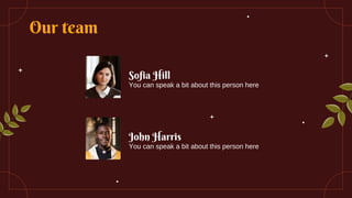 Our team
John Harris
You can speak a bit about this person here
Sofia Hill
You can speak a bit about this person here
 