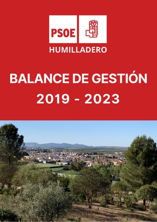 BALANCE DE GESTIÓN
2019 - 2023
HUMILLADERO
 