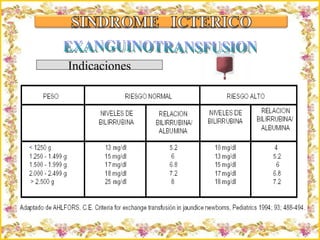 Criação Ria Slides EXANGUINOTRANSFUSION Indicaciones 