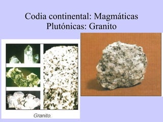 Codia continental: Magmáticas Plutónicas: Granito 