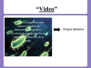 “Video”
Origen Químico
 