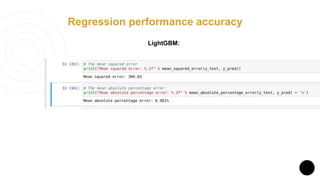 Regression performance accuracy
LightGBM: