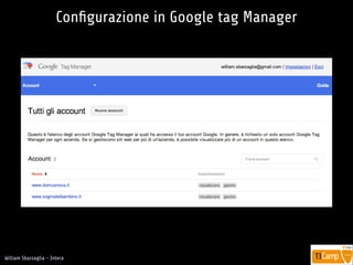 !
William Sbarzaglia - Intera
Conﬁgurazione in Google tag Manager
 