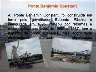 A Penitenciaria de Manaus (Atual Cadeia Pública Raimundo Vidal Pessoa)O prédio, em estilo medieval, foi inaugurada em 19 de marco de 1907, na época da borracha, pelos arquitetos ROSSI & IRMÃ. A fachada tem re vestimento de bossagem e possui dois pavimentos. Vê-se do térreo um portão de arco pleno, ladeado por óculos. Completando o conjunto sobressaem cinco pequenas torres, que dominam o prédio e seu frontão com decoração de ameias, reforçando mais ainda os traços de fortaleza medieval.