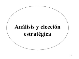 Análisis y elección
   estratégica


                      39
 