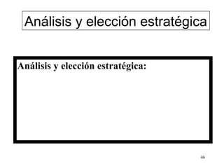 Análisis y elección estratégica


Análisis y elección estratégica:




                                   46
 