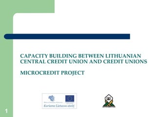 1 CAPACITY BUILDING BETWEEN LITHUANIAN CENTRAL CREDIT UNION AND CREDIT UNIONSMICROCREDIT PROJECT 1 