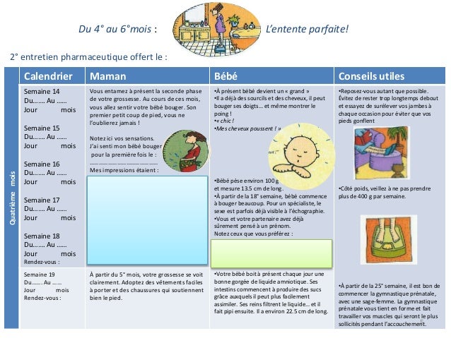Calendrier De Grossesse Calendrier De Grossesse