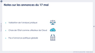 There
is
a
better
way
12
OCTO Part of Accenture © 2021 - All rights reserved
๏ Validation de l’analyse juridique
๏ Choix de l’État comme utilisateur de Cloud
๏ Pas d’annonce politique globale
Notes sur les annonces du 17 mai
 