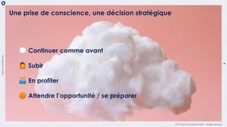 9
There
is
a
better
way
OCTO Part of Accenture © 2021 - All rights reserved
Une prise de conscience, une décision stratégique
💭 Continuer comme avant
🤷 Subir
🥁 En profiter
🟠 Attendre l’opportunité / se préparer
 