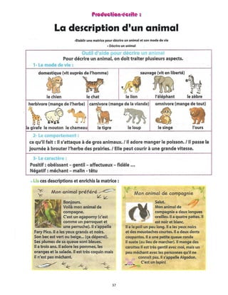 37
La description d’un animal
 